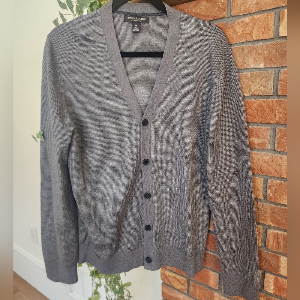 Banana Republic Men's Charcoal Cardigan